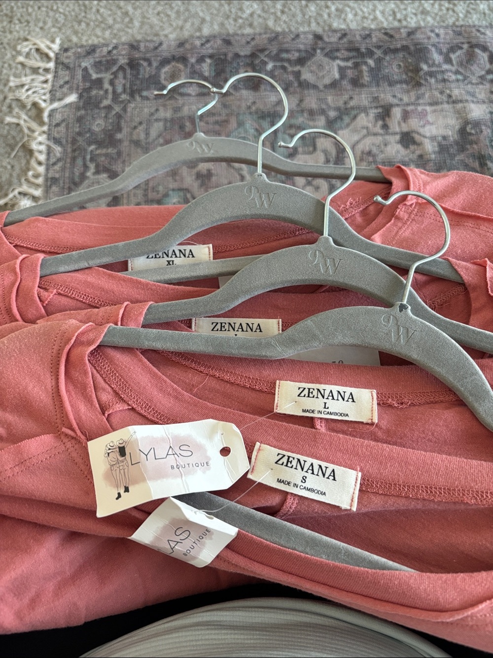 Zenana Outfitters Dusty Rose Long Sleeve Tee - Picture 2 of 2